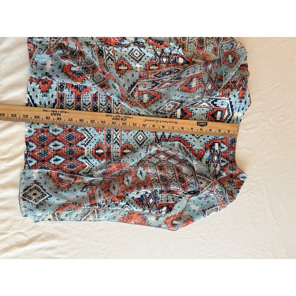 Ruby Rd Petite Aztec Embellished Tank Top Rust Turquoise Medium PS - Picture 7 of 7